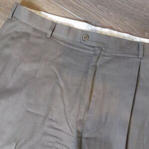 Zanella Bennett Wool Dress Pants‎ Brown Micro Dot 40x32